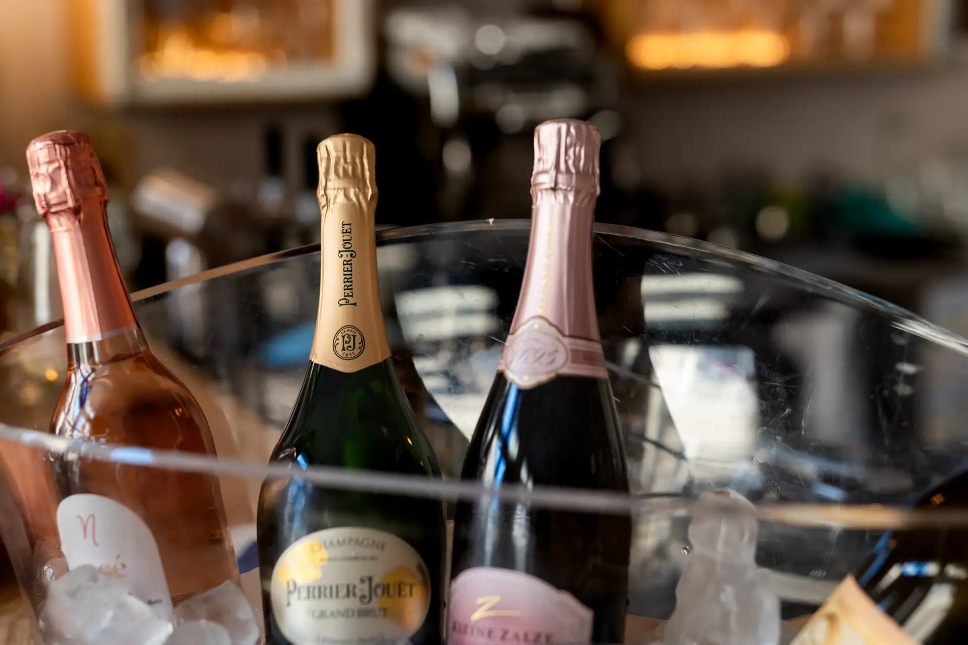 Perrier-Jouët and rosé champagne on ice